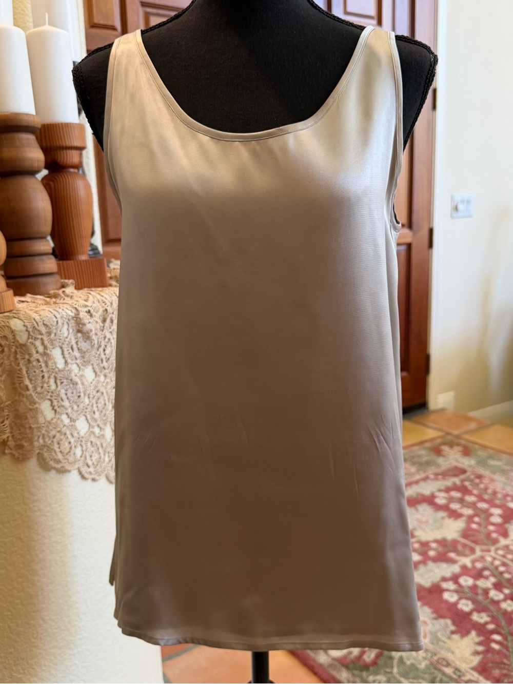 Classique Brand 100% Silk Tank Top Camisole Taupe Size 4